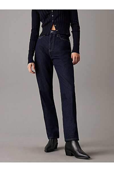 Calvin Klein Kadın Yüksek Bel Düz Model Denim Rahat Kulanım Lacivert Jeans J20J224004-1BJ