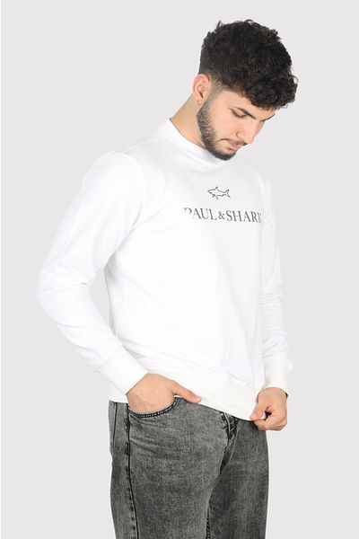 PAUL&SHARK White Men's Sweatshirt - Cotton, Long Sleeve, Daily Use, Woven - 14311815 -46A