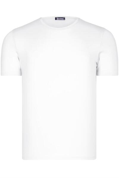 Dewberry T8569 Dewberry Cycling Neck Mens T-Shirt-Straight White