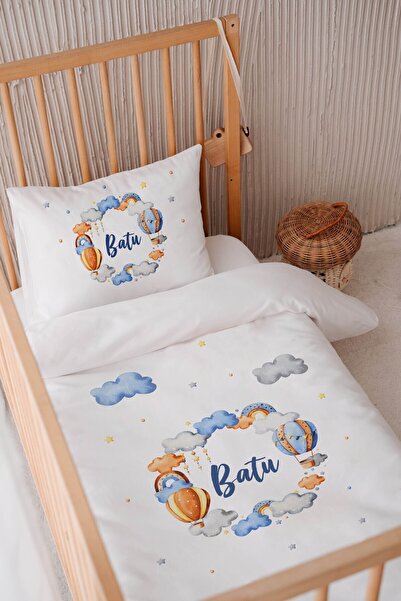 Lilabio %100 Pamuk Saten Isme Özel Isimli 100x150 Bebek Yatak Nevresim Seti B...