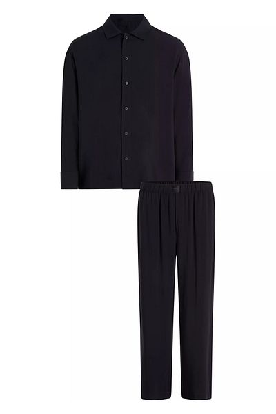 Calvin Klein Men's Shirt Collar Long Sleeve Black Pajama Set - 000Nm2754E-Ub1