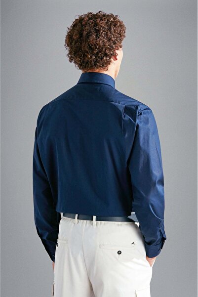 PAUL&SHARK Erkek Regular Fit Gömlek Yaka Cep Detaylı Lacivert Gömlek 14313041-013