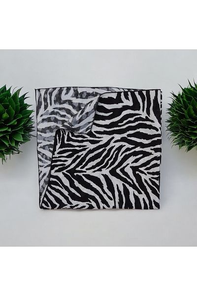 Reyrush Satin Scarf - Zebra Pattern 53cm