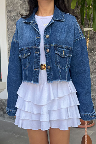 Seda Yalçın Atelier Темно-синій - укорочений джинсовий піджак