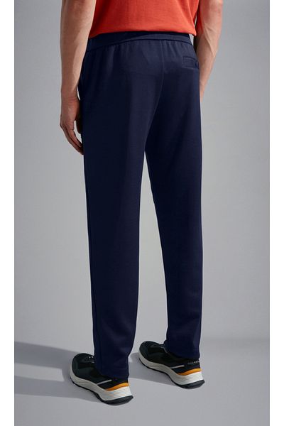 PAUL&SHARK Men's Slim Fit Navy Blue Casual Trousers - Rope Tied, Elastic Narrow Leg 14311878 A-050