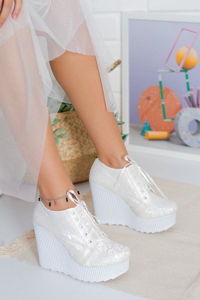 DARUGA High Wedding Dress Wedge Heel Evening Shoes