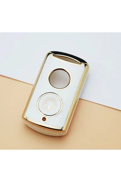emii auto spare parts For Yamaha 2020-2024 E up to Nmax Compatible White/Gold Key Case Cover - 125 250 300 400 Model