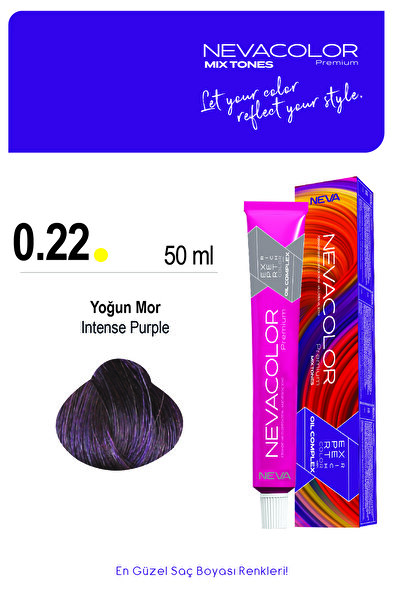 Nevacolor Premium MIX 0.22 YOĞUN MOR Kalıcı Krem Saç Boyası 50ml