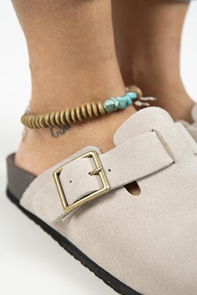 Manijero Zeta 2 Γυναικείες δερμάτινες γνήσιες δερμάτινες αγκράφες Sabo Beige