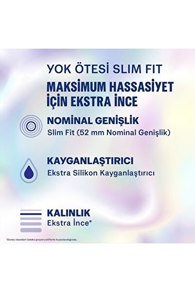 Durex Yok Ötesi Slim Fit İnce Prezervatif 40'lı (20'li x 2 Adet)