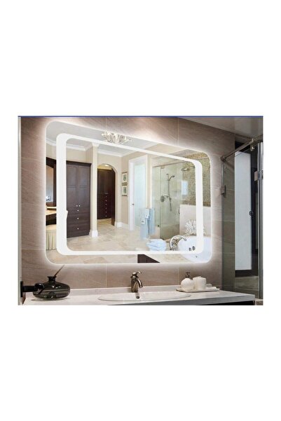 GLOBAL LED MIRROR 75x105 Cm Kumlamalı Ledli Ayna Duvar Salon Banyo Wc Ofis Ya...