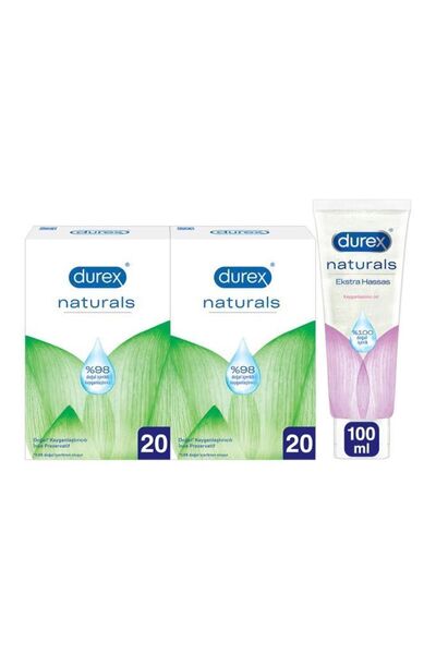 Durex Naturals Prezervatif Ekstra Avantaj Paketi 40'lı Naturals Ekstra Hassas...