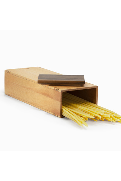 Woodsaka Pasta Storage Box from Walnut and Hornbeam Trees - 14cm X 9cm X33cm