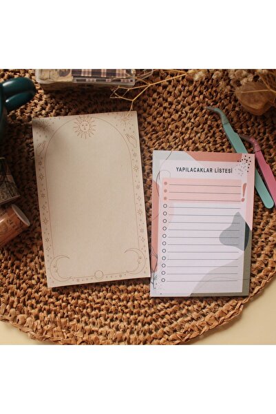 TRENDİN YOLU لوحة مذكرة رقم 59 مكونة من قطعتين من أوراق الملاحظات وقائمة المه...