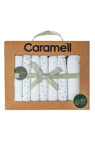 Caramell عبوة من 7 مناديل مبللة للأطفال من القطن العضوي من لاما كيدز