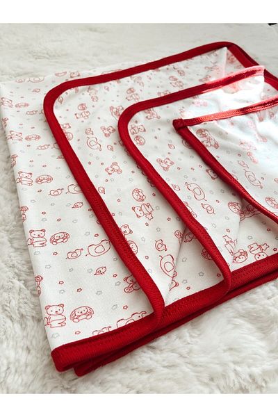 Cloudy Double Layer Red Baby Swaddle Blanket Newborn Red Cotton Combed Cotton 80x80 Cm
