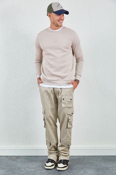 Manche Piatra de transpirație cu imprimeu minim de bază pentru gâtul turnat