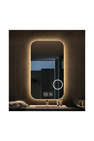 GLOBAL LED MIRROR 60x70 Cm Makyaj Aynalı Dokunmatik Tuşlu Buğu Yapmayan Ledli...