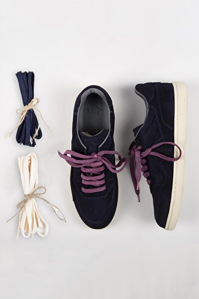 Krahe Чоловічі кросівки Zeus синього кольору - натуральна шкіра, ручне фарбування, шнурівка та запасні шнурки