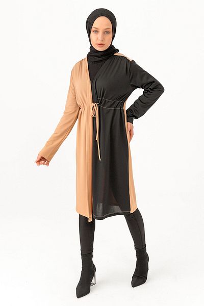 ModaMerve Black Cardigan - Tfs3757 Model