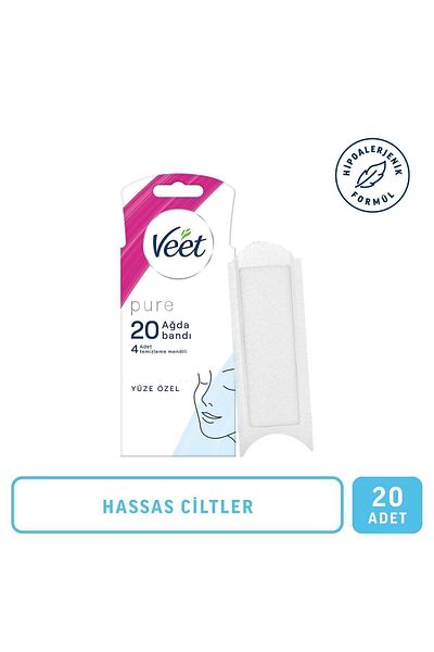 Veet 20 Pack Pure Hypoallergenic Facial Area - Special Waxing Strips, for Sensitive Skin