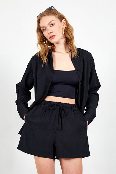 Manche Black Casual Women's Shirt