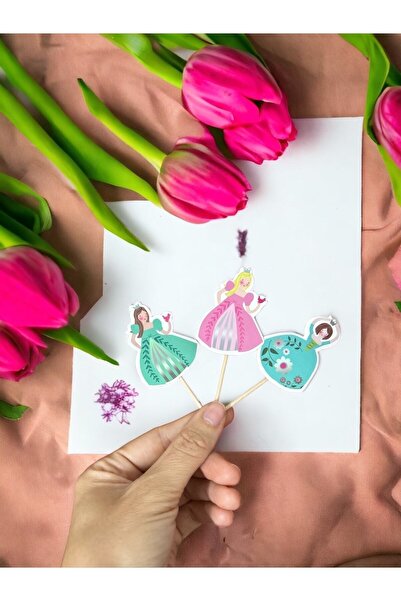 Partifabrik Prensesler Temalı Kürdan Süs 12 li