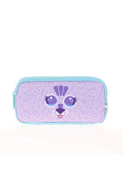 KAUKKO Geantă pentru creion cu 3 compartimente Kids&Love Cute Face Tıger L8119