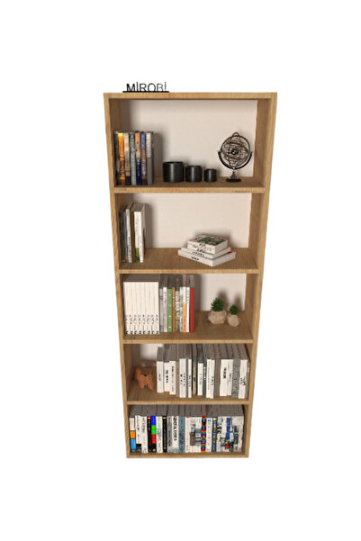 Mirobi Modern 5 Raflı Kitaplık Dekoratif Kitaplık Rivoli