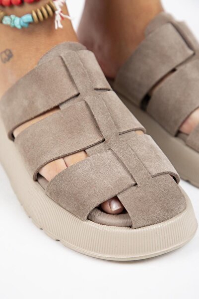 Manijero Rodin Women - Genuine Leather, Three-striped Sabo Mink Slippers