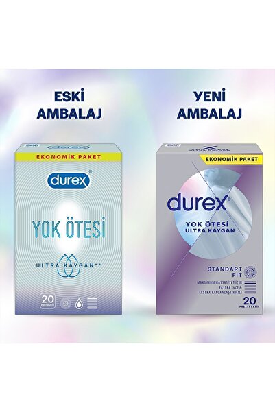 Durex Yok Ötesi Ultra Kaygan İnce Prezervatif 60'lı, Süper Fırsat Paketi (20'li Paket x 3 Adet)