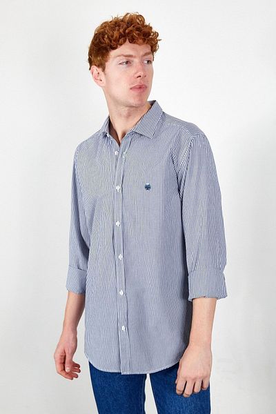 Manche Men's Shirt - Navy Blue