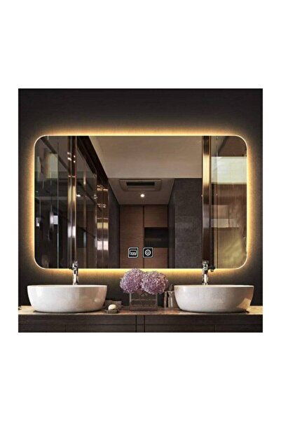 65x90 cm Dokunmatik Tuşlu Buğu Çözücü Ledli Banyo Aynası Dekoratif Ayna