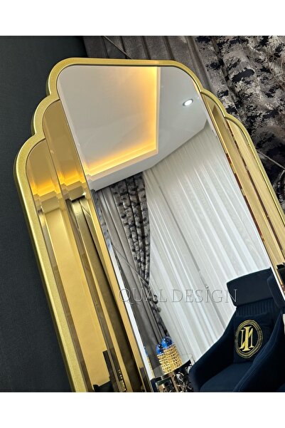 QUAL 70*180 Cm Gold Çerçeve Ve Gold Aynalı Ayaklı Boy Aynası