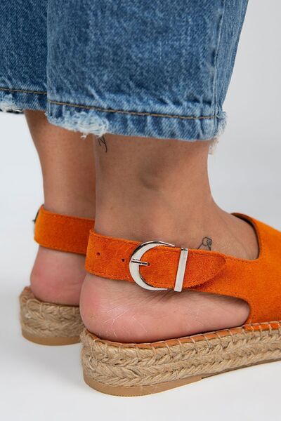 Manijero Juana Жіночі шкіряні відкриті сандалі оранжевого кольору