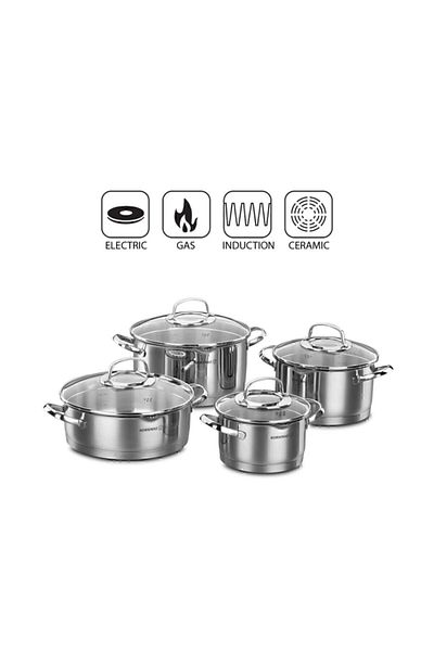 KORKMAZ Steama A1999 8 Piece Cookware Set