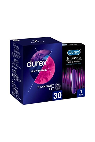 Durex Extreme Geciktiricili Ve Tırtıklı Prezervatif 30'lu + Vibe Bullet Titre...