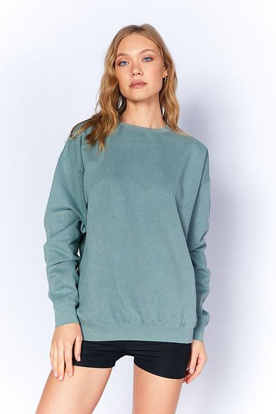 Manche Antique/Pale Effect Basic Fit l Knitted Sweatshirt| Petrol MKW278852-01
