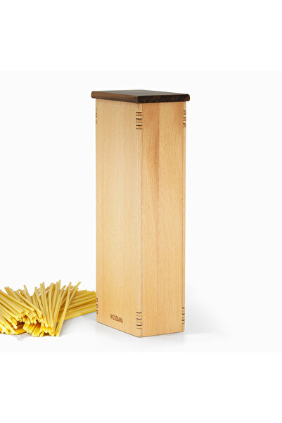 Woodsaka Pasta Storage Box from Walnut and Hornbeam Trees - 14cm X 9cm X33cm