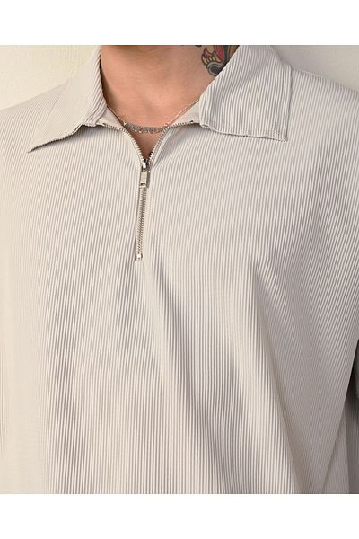 İLKCET MODA Ανδρικό μπλουζάκι Ottoman Oversize με φερμουάρ