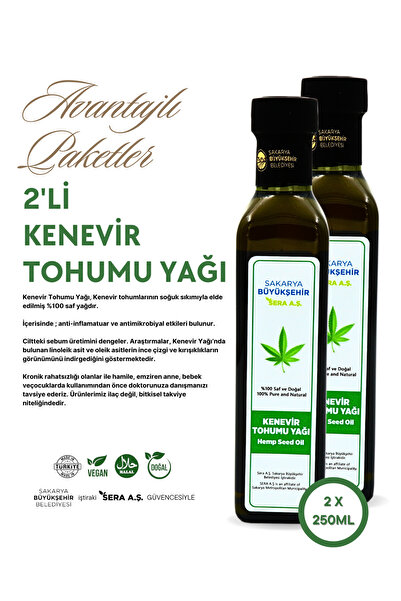 SBB SERA 2'li Kenevir Tohumu Yağı (2X250ML) - % 100 Doğal Helal Vegan Sertifikalı