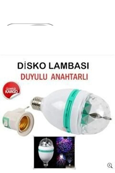 Daxom Renkli Disko Ampulü Lambası E27 Duy Dahil Led Ampul Dönen Disco Topu Lambası