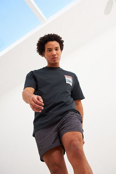 Manche Digital Printed Navy Blue Sea Shorts - Mes716786-01