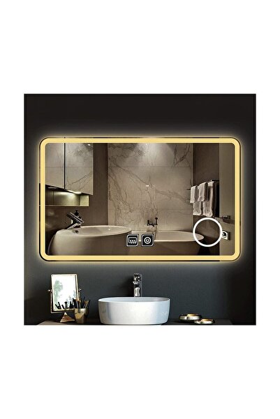 DNR Mirror 80x120 Cm Buğu Yapmayan Makyaj Aynalı Dokunmatik Günışığı Ledli Di...