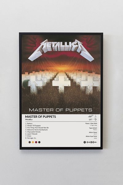 House Gorgeous Album Metallica Master Of Puppets Poster Spotify cu design album fără cadru