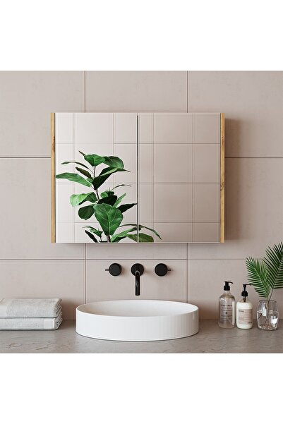 ROOMART Ad7 Kulpsuz Çift Kapaklı Ahşap-mat Beyaz Mdf 80 Cm Aynalı Banyo Üst Dolabı Banos1754