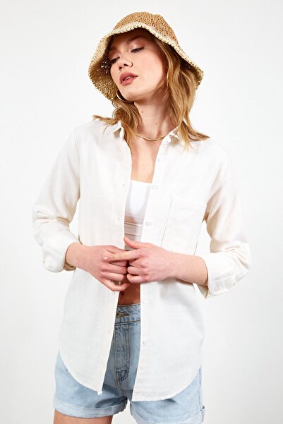 EDITION WOMAN Βαμβακερό Γυναικείο Πουκάμισο - Επωμίδα, Φυσικό Σχέδιο |   mks ...