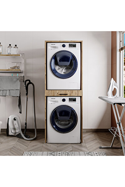 ROOMART Design Çamaşır Ve Kurutma Makinesi Dolabı Raylı Çekmeceli Lüx 35002