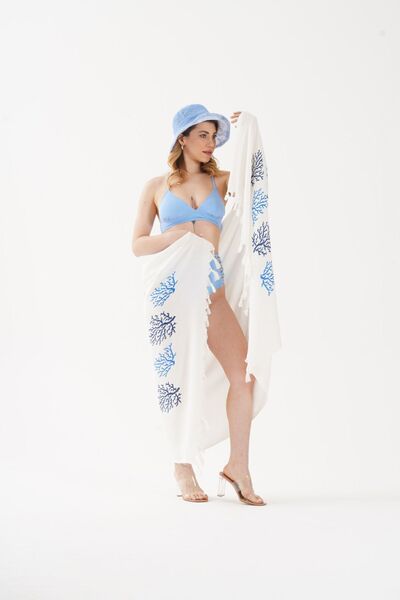 Cosy Club Shop بيشتيمال كبير الحجم بنمط مرجاني مقاس 90x180 - 100% قطن، سريع ا...