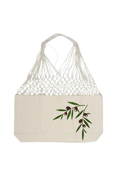 NAHIL Zeytin Desenli File Torba